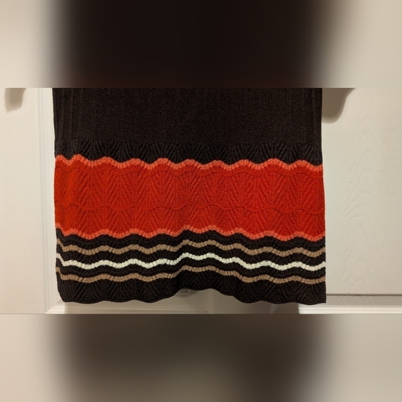 Nine West NWT $119 Women's Truffle Brown Striped Ribbed 3/4 Sleeve Dress Size M - Picture 4 of 15